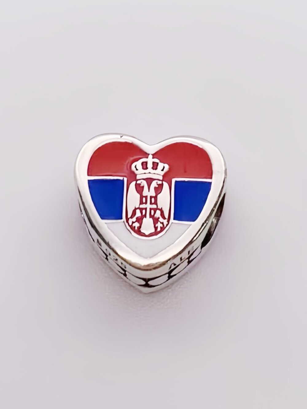 Pandora Serbia flag charm Love Heart Charm